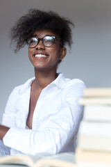 Portrait of a carefree african american woman smiling