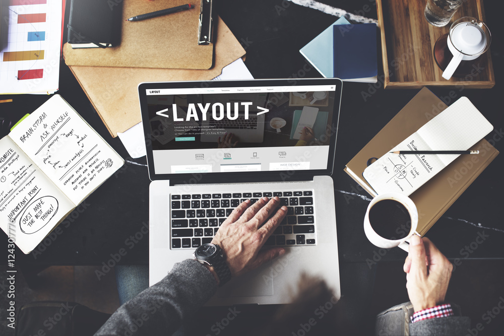 Wall mural layout editing page responsive design concept