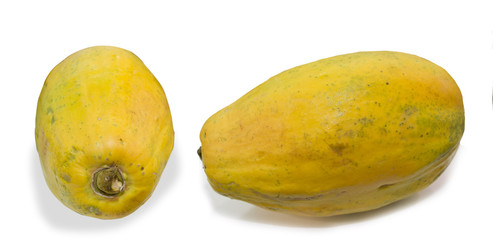 ripe papaya isolated on a white background