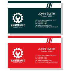 business card design template. mechanic and technic business card