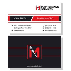 business card design template. mechanic and technic business card