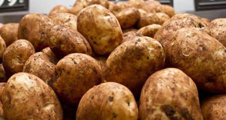 Brushed brown potatoes