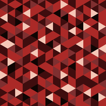 Seamless Red Pattern of geometric shapes