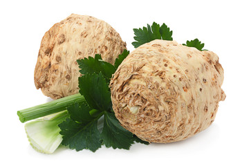 Fototapeta premium Celery root on white