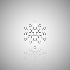 Abstract technology element. Communication element. Science. Hexagon element.