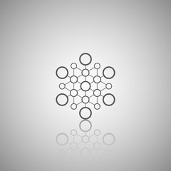 Abstract technology element. Communication element. Science. Hexagon element.