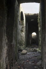 Ruined mine building in the Levant Mine