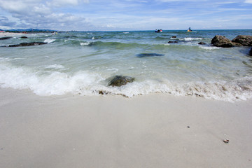 Beach and  sea with sky