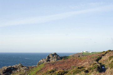Fototapeta na wymiar Lizard Point and Lighthouse, Cornwall