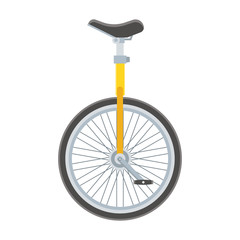 Unicycle bike icon. Monowheel bicycle vector illustration. Alternative city transport. Monocycle isolated on white. © krugli