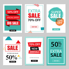 Set of sale website banner templates.Social media banners