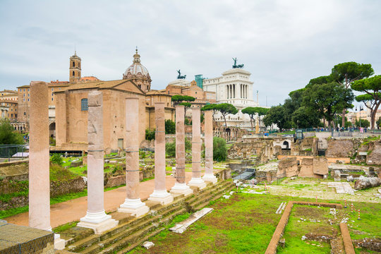 ruins of roman empire in rome, italy