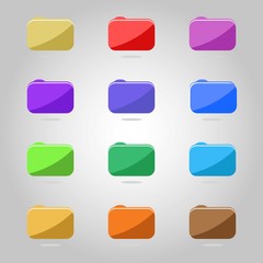 Colorful Set of Folder Icons