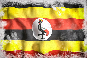 Fototapeta premium Uganda flag waving