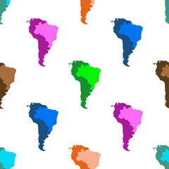 Map Of Latin America. South America. Brazil. White background.