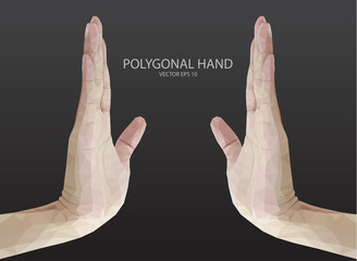 polygon hand fingers sign vector