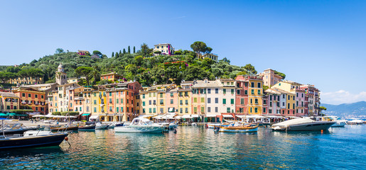 Fototapeta premium Portofino, Italy - Summer 2016 - view from the sea