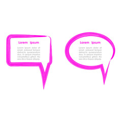 Vector set of quote forms template. Watercolor brush frame. Speech bubbles. Business template for text information and print design.