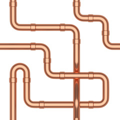 Copper pipeline construction seamless background