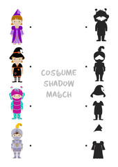 Halloween shadow matching game for kids
