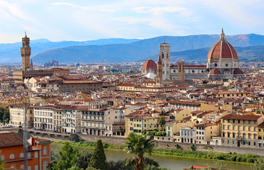 Fototapeta premium panorama of the city of Florence in Italy from Michelangelo Squa