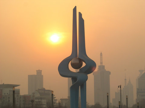 Spring Symbol in Quancheng Square, Jinan, China