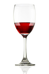 Red Wine in a Glass isolated on white background