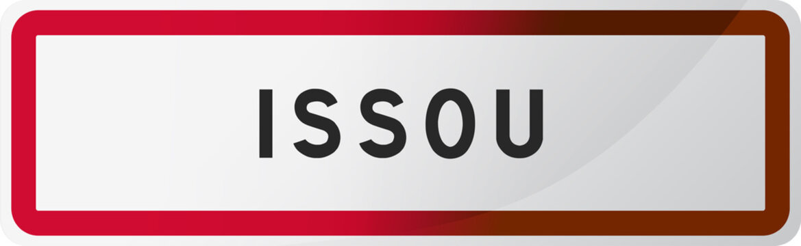 Panneau Issou, Ville des Yvelines (78) - &Icirc;le de France - Paris