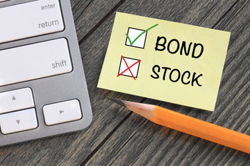 choosing bond instead of stock, investment concept