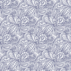 Fancy abstract hand drawn doodle repeating seamless pattern.