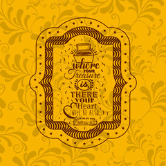 Attitude phrase about you inside frame icon. Inspiration motivation and positive theme. Ornamental background. Vector illustration