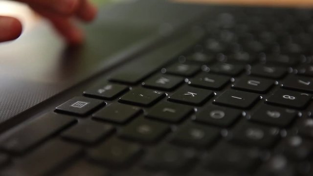 keyboard typing several keys laptop technology computer