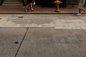 People walking on a street in motion blur