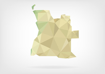 Low Poly Map of Angola