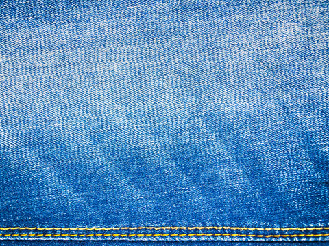 Highly detailed texture - abstract blue jeans background with do