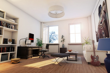 Loft, Apartment, Wohnung 3D-Simulation