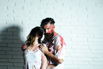 Obraz na płótnie Canvas Halloween zombie couple