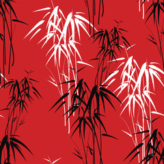Seamless background with bamboo trees
