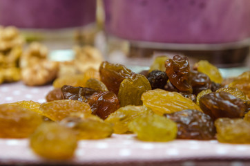 dried grapes macro. ready for use. useful tasty snack.