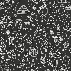 Seamless texture - New Year, Christmas, winter