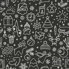 Seamless texture - New Year, Christmas, winter