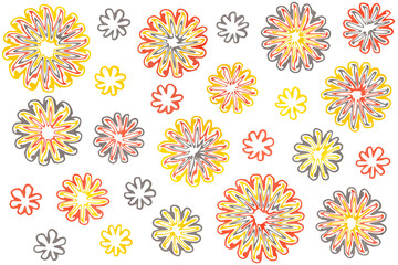 Watercolor abstract flowers.