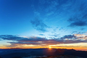 Sunrise at mountainside