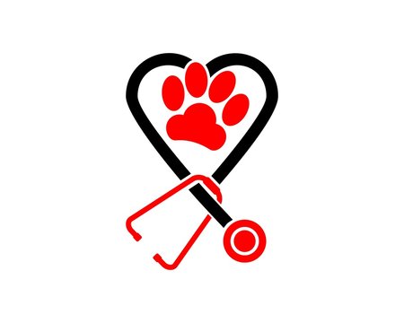 Pets love vector logo template
