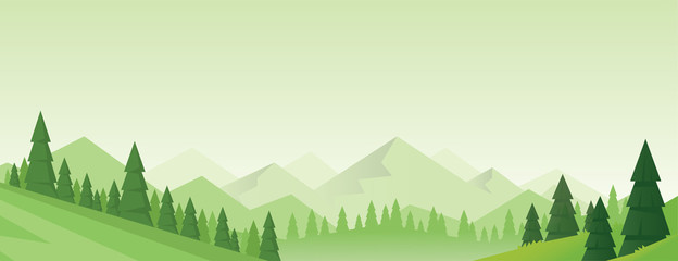 Obraz premium Digital vector abstract background with snow and pines, flat triangle style