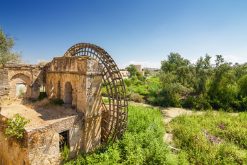 Fototapeta na wymiar Ruins of ancient watermill in Cordoba, Andalusia province, Spain.