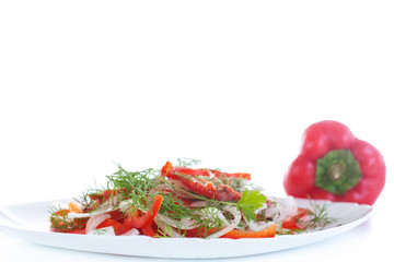 salad with fresh peppers and onions