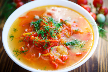 soup of sweet peppers and tomatoes
