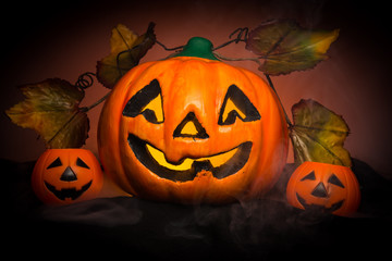 Halloween pumpkin head jack lantern