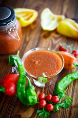 Adjika sauces from fresh vegetables